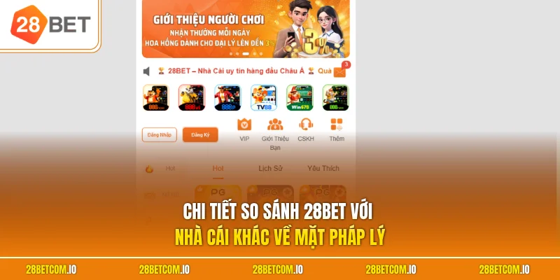 So Sánh 28BET Với Nhà Cái Khác - Sức Hút Từ Sân Chơi Hàng Đầu 1 Chi tiết so sánh 28BET với nhà cái khác về mặt pháp lý